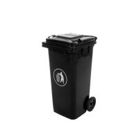 Sadzīves atkritumu konteineris Container 120L Augstums: 94.6 cm, Platums: 56 cm, Dziļums: 46.5 cm, Izgatavošanas materiāls: HDPE, Ietilpība: 120 l, Svars: 7.2 kg, Krāsa: melns