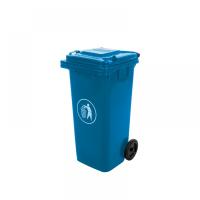 Sadzīves atkritumu konteineris Container 120L Augstums: 94.6 cm, Platums: 56 cm, Dziļums: 46.5 cm, Izgatavošanas materiāls: HDPE, Ietilpība: 120 l, Svars: 7.2 kg, Krāsa: zils