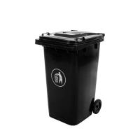 Sadzīves atkritumu konteineris Container 240L Augstums: 101 cm, Platums: 58 cm, Dziļums: 73 cm, Izgatavošanas materiāls: HDPE, Ietilpība: 240 l, Svars: 9.5 kg, Krāsa: melns