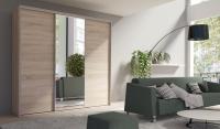 Skapis Grande 254-1 Platums: 254 cm, Dziļums: 62 cm, Augstums: 244 cm, Izgatavošanas materiāls: laminēta MDF plātne + nažfinieris, Virsma: Matēta, Plauktu skaits: 13, Durvju skaits: 3, Bīdāmās durvis: 1, Ar spoguli: jā, ar plauktiem: 1, Krāsa: sonoma