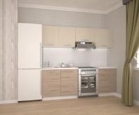 Virtuves komplekts Katia 220 Materiāls : LKSP, Elementu skaits: 5, Virsma: Matēta, Korpusa krāsa: balts, Platums: 220, Elementu krāsa: gaiši bēšs + ozols san marino, Dziļums: 60, Galda virsmas krāsa: balts