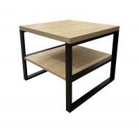 Žurnālgalds Didi Garums: 60 cm, Platums: 60 cm, Augstums: 50 cm, Virsma: matēta, Forma: kvadrāta, Materiāls: LKSP + metāls, Krāsa: sonoma