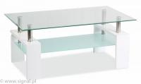 Žurnālgalds Lisa Basic 2 Korpusa krāsa: caurspīdīgs, Garums: 100 cm, Platums: 60 cm, Elementu krāsa: balts, Augstums: 55 cm, Virsma: stikla, Forma: taisnstūra, Materiāls: MDF + rūdīts stikls + metāls
