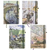 Bloknots A5 līniju 80lp. cietos vākos ar gumiju  "Vincent van Gogh"