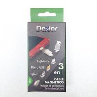 DEXLER 3 vienā magnētiskais lādēšanas kabelis, Micro USB, Lightning, Type-C 1m