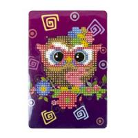 Dimanta mozaīka "Owl" 10x15cm ar plastmasas statīvu