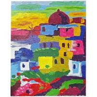 Kvarca smilšu tekstūras krāsošana pēc numuriem "City" 40x50cm