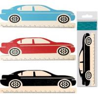 Lineāls 15cm "Car" koka