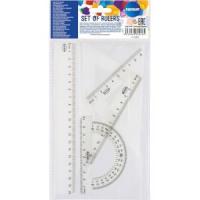 Rasēšanas komplekts (20cm lineāls, 2trīsstūri, transportieris)