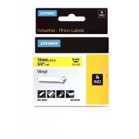 DYMO Rhino vinila lente 19 mm x 5,5 m / melna uz dzeltena (18433)