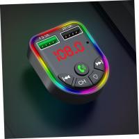 Automašīnas transmiteris - modulators ar LED apgaismojumu, bluetooth, USB, Handsfree režīms, ātrās uzlādes ierīce, Gembird