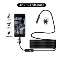 Endoskops - mini kamera, digitālā zonde tālrunim, USB/MICRO USB, ūdensizturīga, 5m