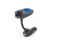 FM automašīnas transmiteris - bluetooth modulators ar handsfree brīvroku funkciju, USB, AUX, Micro SD, regulējama kājiņa, Gembird
