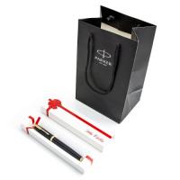 Parker IM Black plunksnakočių rinkinys dėžutėje su dovanų maišeliu
