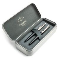 Parker Jotter Bond Street Black CT plunksnakočio ir tušinukų rinkinys metalinėje dėžutėje