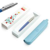 Parker Jotter Originals Blue BLUE DENIM rašiklių rinkinys su graviravimu + dėklas / Kalėdų dovana