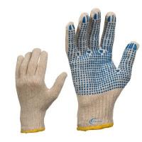 Tekstila darba cimdi punktu pārklājums no vienas puses parastie