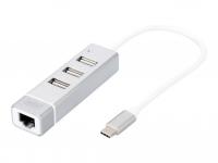 Cita datorprece Digitus  USB Type-C 3-Port Hub + Fast Ethernet LAN Adapter | DA-70253  | 4016032385998