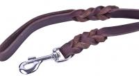 Amber Crown Oiled Leash braided Dark Brown, 180cm*20mm - pīta pavada no ieeļļotas ādas 