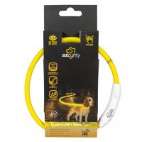 Duvo Plus Flash light ring usb yellow M - USB uzladējamā mirgojošā kaklasiksna
