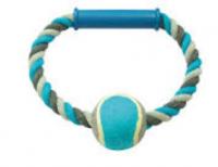 Duvo Plus Knotted Cotton o-Pull Ring, 18cm - striķis ar tenisa bumbu