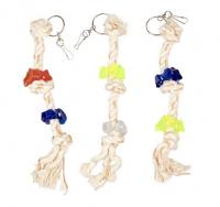 Duvo Plus Rope With Knots&Acrylic, 28cm - rotaļlieta vidējiem un lieliem papagaiļiem